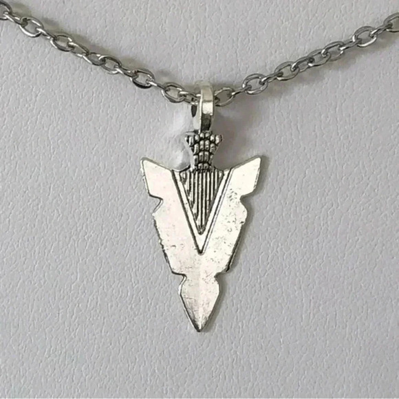 Stainless Steel Arrowhead 18” Chain Necklace Handmade Handcrafted New - Picture 1 of 4